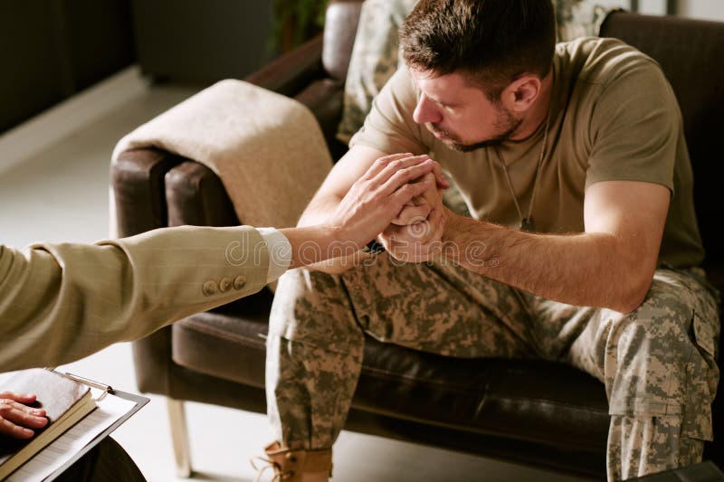 Contemporary veteran in a supportive counselling session